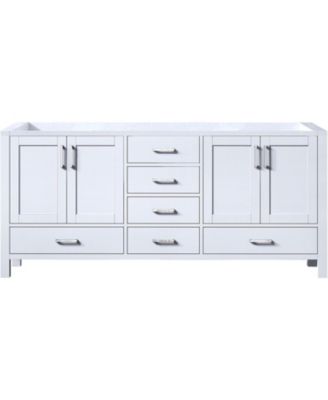 72 Inch Double Bathroom Vanity in White - Freestanding Bath Vanity Cabinet with 2 Drawers, No Top