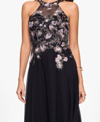 Petite Embroidered Sleeveless Dress
