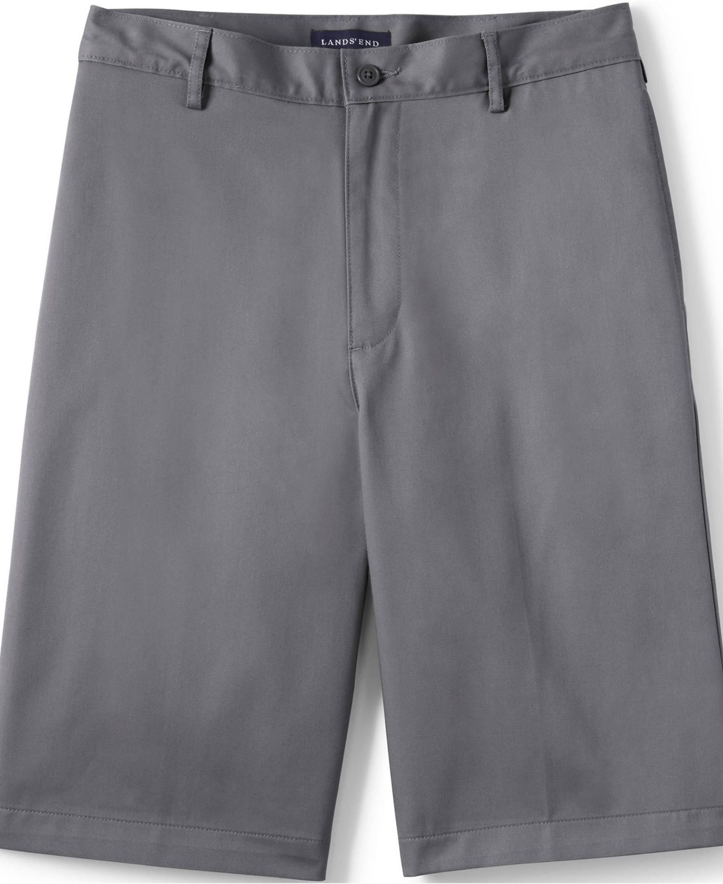 Мужские шорты Lands' End 11" Plain Front Blend Chino, цвет: Серый — фото 32