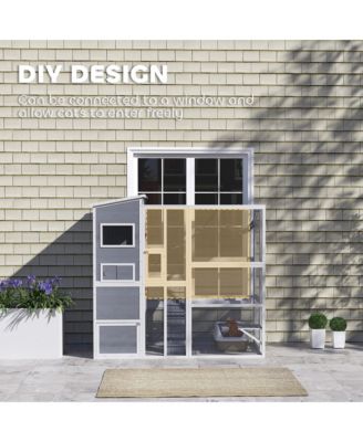Large Catio Outdoor Cat Enclosure for 2-3 Cats 76" x 36" x 68"