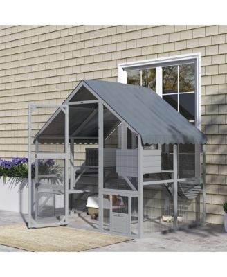 Large Catio Outdoor Cat Enclosure with Waterproof Cover,