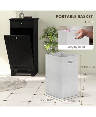 Tilt Out Laundry Hamper, Laundry Hamper Cabinet with Drawer