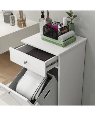 Tilt Out Laundry Hamper, Laundry Hamper Cabinet with Drawer