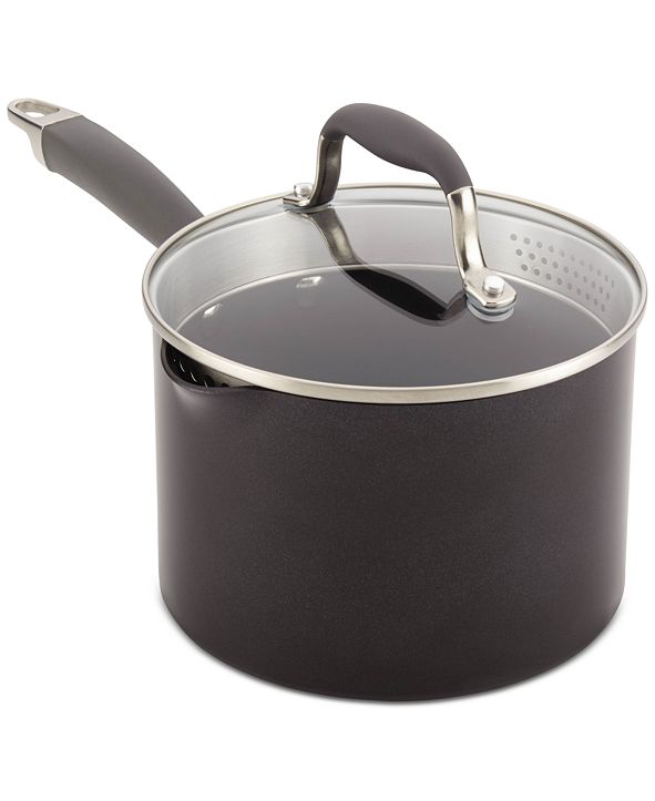 Anolon Advanced HardAnodized Nonstick 3Qt. Straining Saucepan with