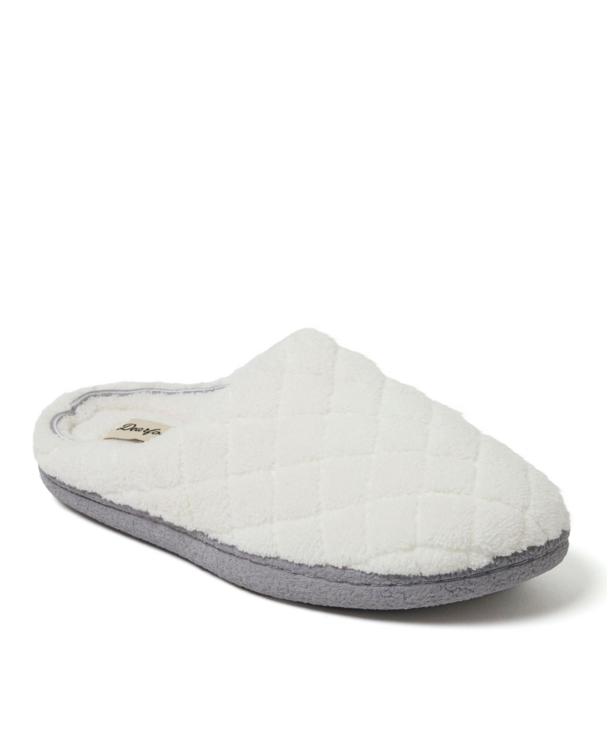 Women's Leslie Quilted Microfiber Terry Memory Foam Clog House Slipper - Muslin