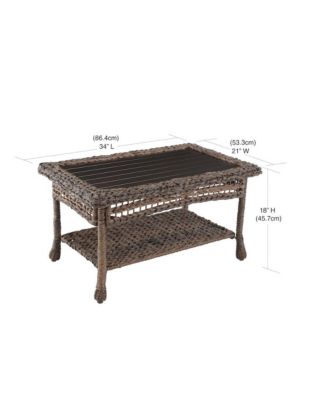 Faux Sea Grass Resin Rattan Coffee Table