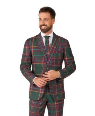 Men's Suit - Christmas Tartan Outfit - Red - Green - Plaid and Checkered Suits