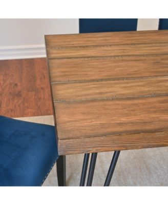 Ashzo 5-Pc Dining Set, Hairpin Dining Table with 4 Chairs, Blue