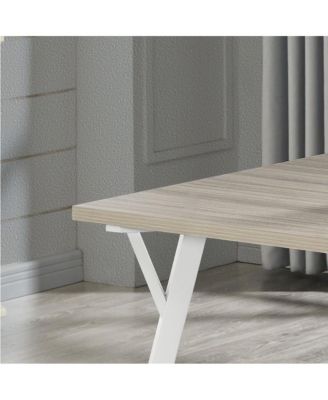 Alwynn White and Natural Wood 5-Pc Dining Set, Table with 4 Windsor Chairs