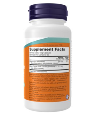 Magnesium Glycinate with BioPerine ,180 VegCaps