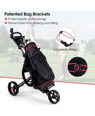 Foldable Aluminum Golf Push Cart with Accessories