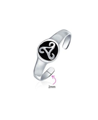 Set of 2 BFF Celtic Claddagh Heart & Trinity Knot Midi Toe Ring Sterling Silver