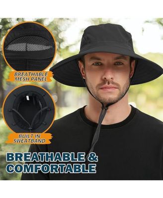 Wide Brim Sun Hat, UPF 50+ UV Protection Waterproof Packable Bucket Hat for Men & Women, Fishing Hiking Beach Garden