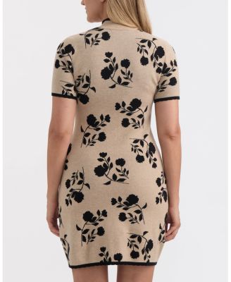 Women's Floral Short Sleeve Sweater Dress