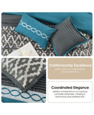 Caval Geometric Patchwork 12-Pc. Comforter Set, California King