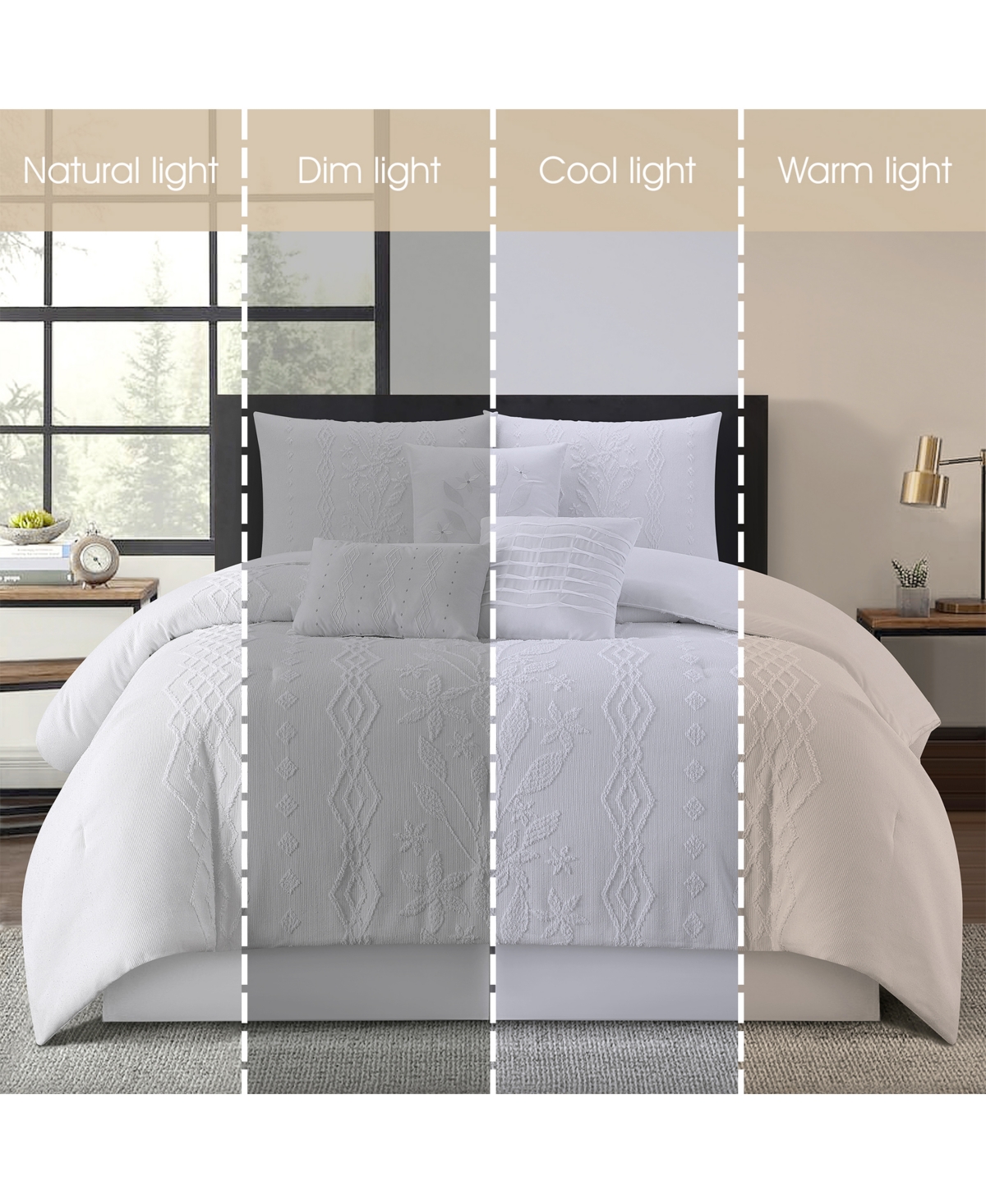 Stratford Park Lexia Leaves 7-pc. Comforter Set, California King In White