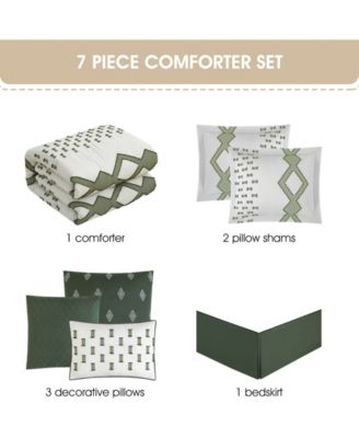 Sanissa Geometric 7-Pc. Comforter Set, Queen