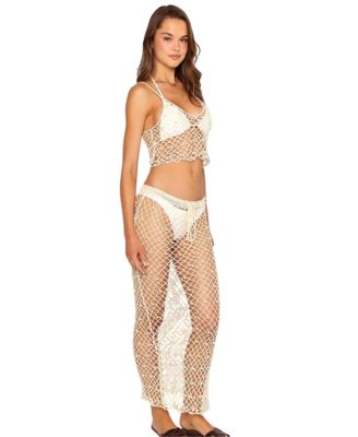 Women's Crochet Pearl Detail Cover Up Top