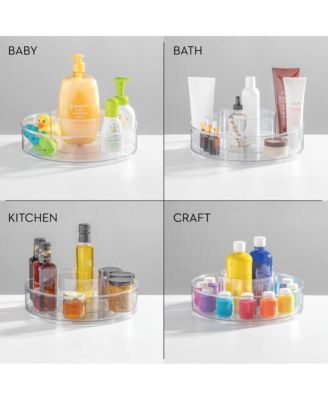 12-inch Divided Lazy Susan for Bathroom Storage - Clear