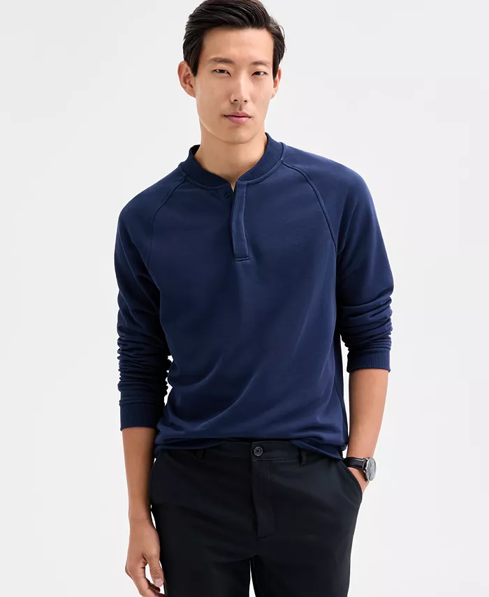 Men's Long Sleeve Quarter-Snap French Terry Sweatshirt