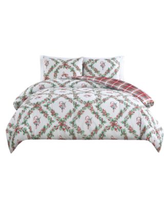 Wreath With Bow Reversible 3-Pc. Comforter Sets