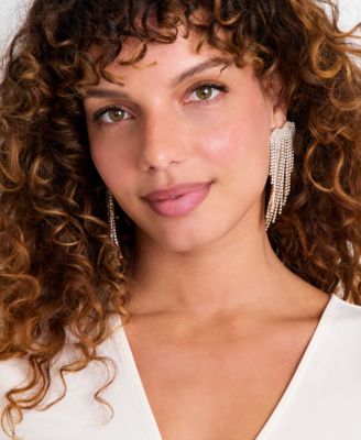 Pav&eacute; Heart Chandelier Earrings, Macy's Exclusive