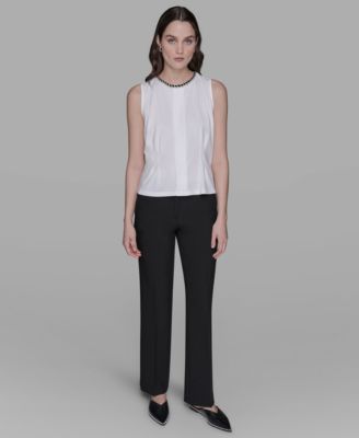 Women's Embellished Pleated Top