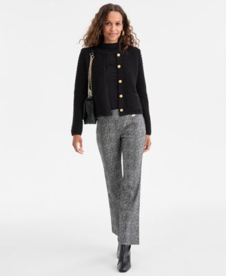 Herringbone Bootcut Pants, Petite & Petite Short, Macy's Exclusive