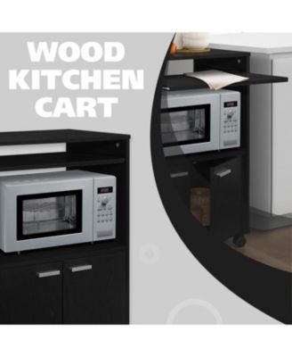 Byron 2-Door  Laminate Wood Kitchen Microwave Cart
