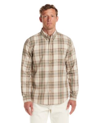 Men's Long Sleeve Button-Down Burnout Plaid Flannel Shirt