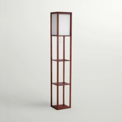 Maxwell 63" LED Shelf Column Floor Lamp with Lantern Shade