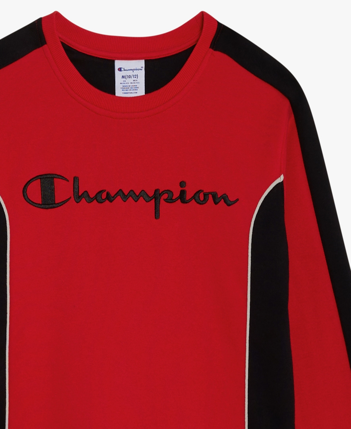 Champion Big Boys Color Blocked Crewneck Sweatshirt In Red