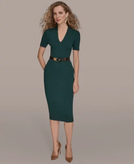 Petite Sweater Short Sleeve Midi Dress - Hudson