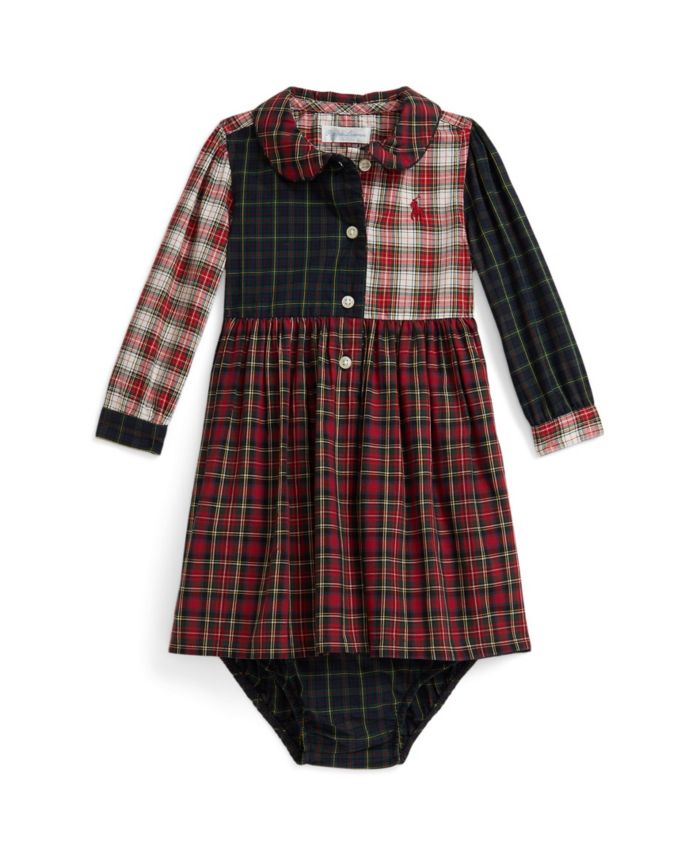 Polo Ralph Lauren Baby Girls' 50s Poplin Woven-Collared Dress and Bloomer