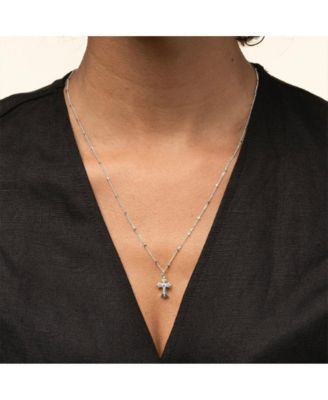 Sterling Silver 18k Gold Plated Isla Cross Necklace, Faith Jewelry