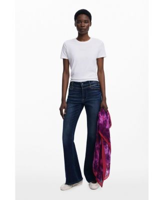 Women's Crinkled rectangular floral scarf