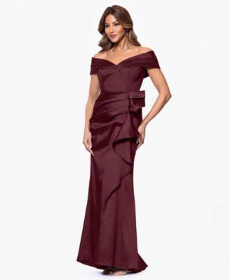 Women's Taffeta Off-The-Shoulder Sweetheart Gown