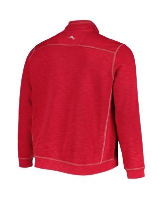 Men's Cardinal Arkansas Razorbacks Sport Tobago Bay Tri-Blend Mock Neck Half-Zip Jacket