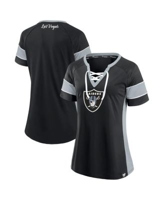 Fanatics - Women's Black Las Vegas Raiders Athena Lace-Up Top