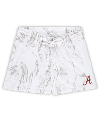 Women's White Alabama Crimson Tide Plus Size Marble Tank and Shorts Set
