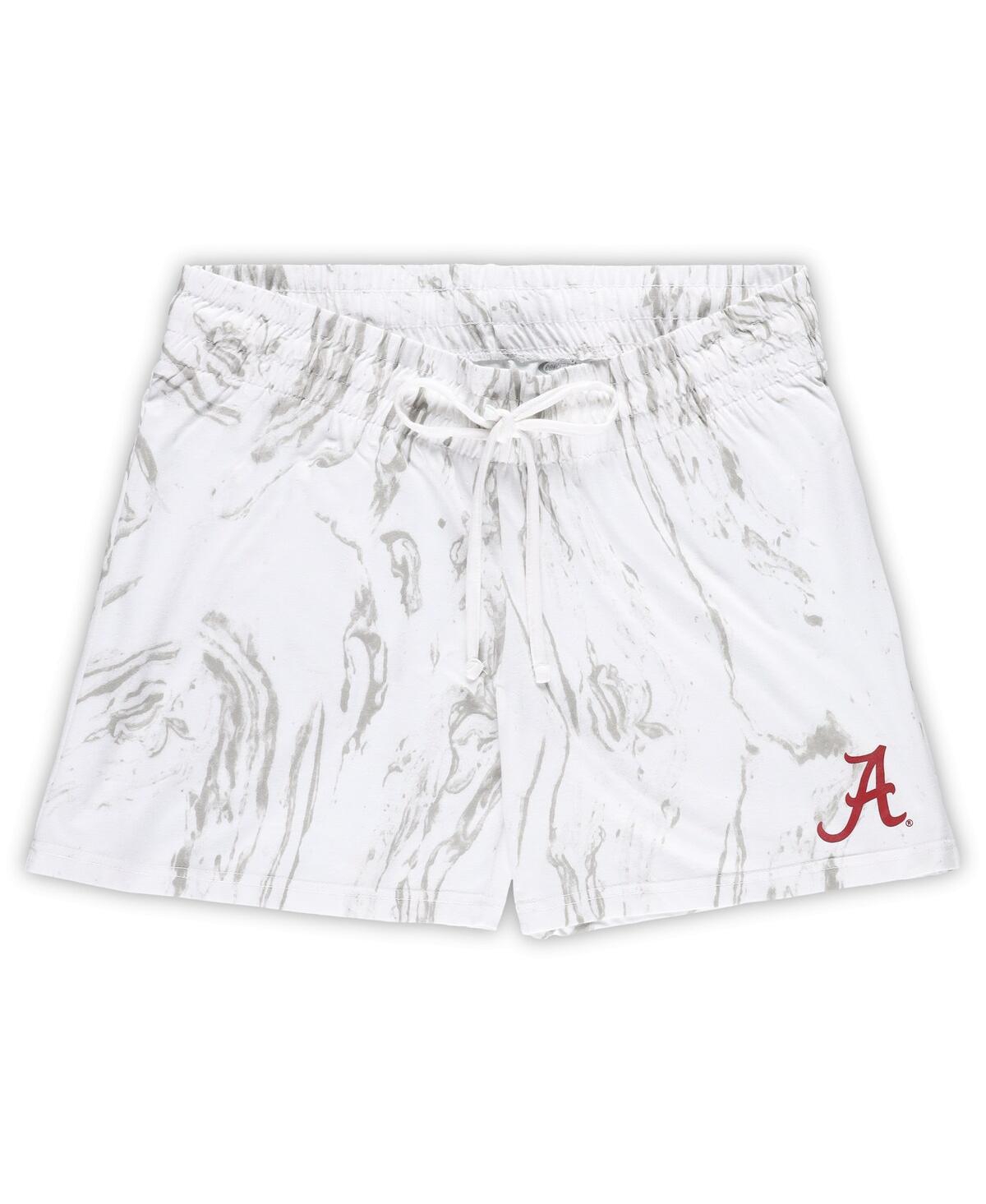 Profile Women's White Alabama Crimson Tide Plus Size Marble Tank And Shorts Set In White