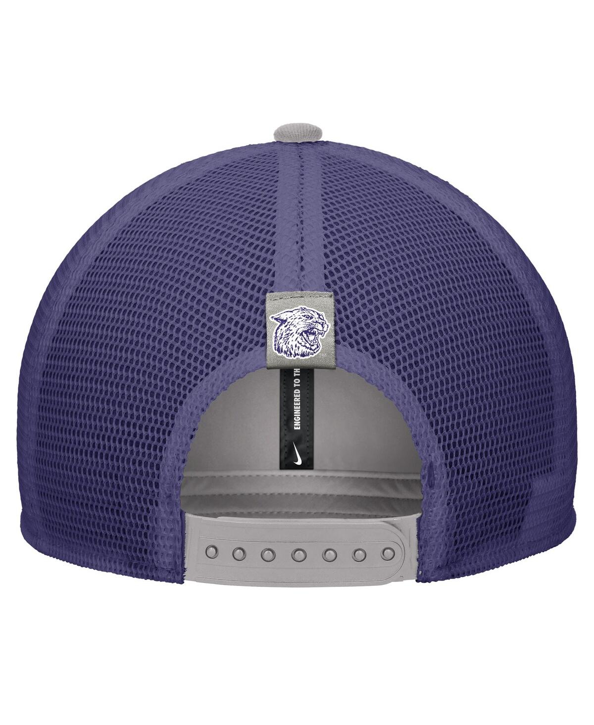 Nike Men's Pewter Kansas State Wildcats Vintage Arch Rise Performance Trucker Adjustable Hat In Gray