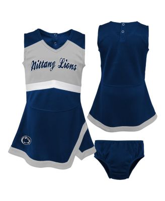 Outerstuff - Girls Preschool 2-Piece Navy Penn State Nittany Lions Cheer Captain Jumper Dress with Bloomers Set