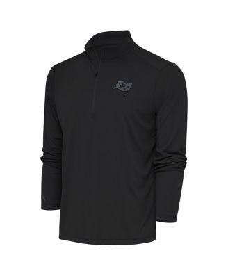 Antigua - Men's Charcoal Tampa Bay Buccaneers Tonal Logo Tribute Quarter-Zip Pullover Sweatshirt