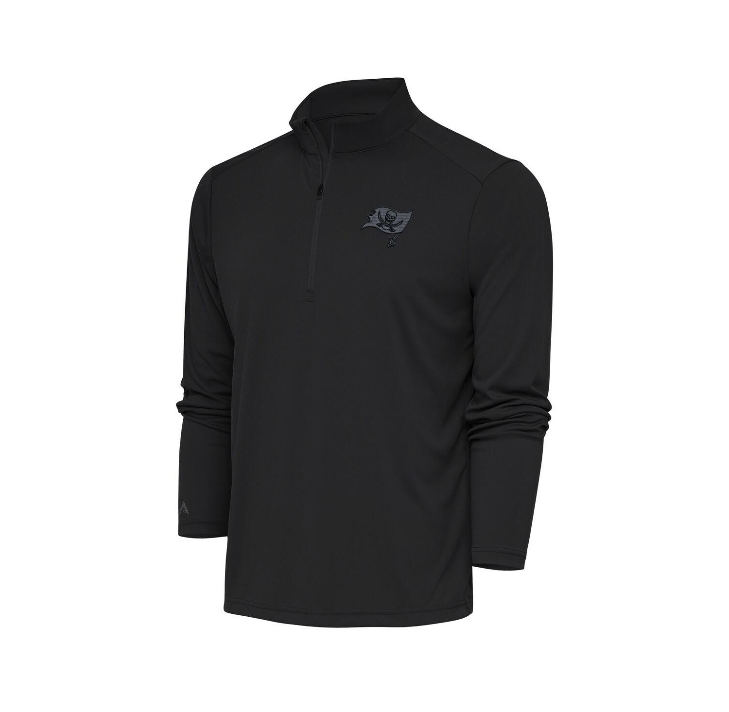 Men's Charcoal Tampa Bay Buccaneers Tonal Logo Tribute Quarter-Zip Pullover Sweatshirt
