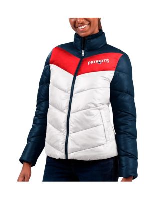 G-III 4Her by Carl Banks - Women's White/Navy New England Patriots New Star Quilted Full-Zip Jacket