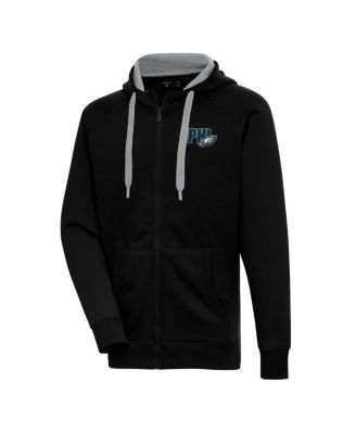 Antigua - Men's Black Philadelphia Eagles Victory Full-Zip Hoodie