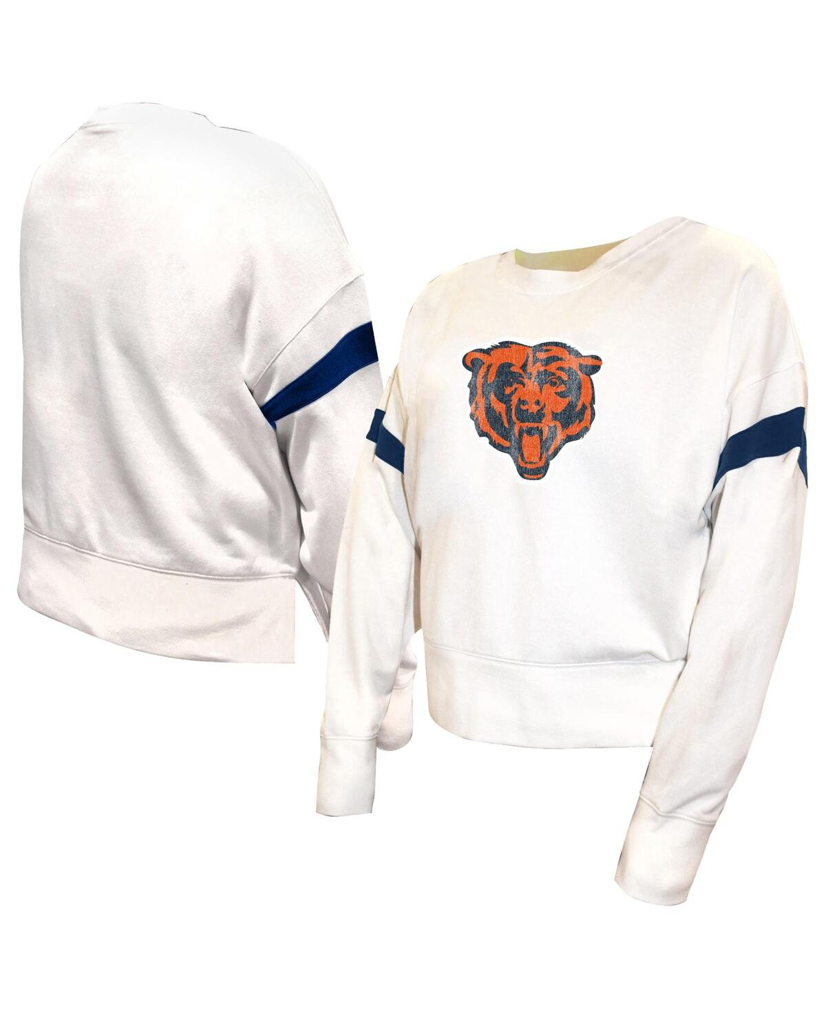 Fanatics Women's White Chicago Bears Plus Size Fleece Pullover Sweatshirt In White