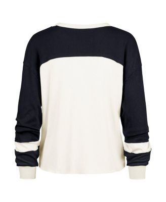 Women's Cream Penn State Nittany Lions Double Header Curve Raglan Long Sleeve T-Shirt