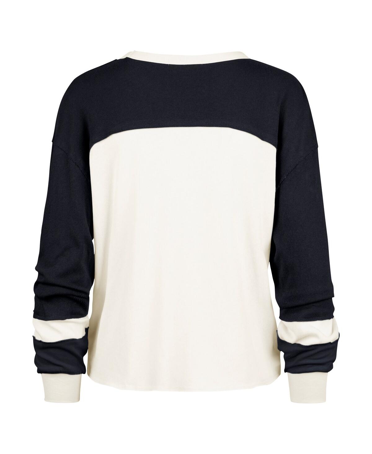 47 Brand Women's Cream Penn State Nittany Lions Double Header Curve Raglan Long Sleeve T-shirt In White